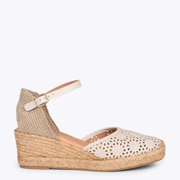 MiMaO ShopOnline MALDIVAS – Espadrilles Compensées En Cuir Nappa BEIGE 1