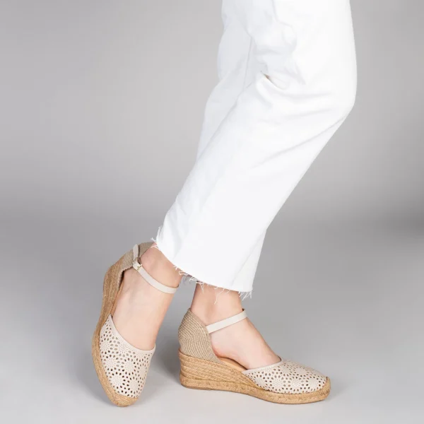 MiMaO ShopOnline MALDIVAS – Espadrilles Compensées En Cuir Nappa BEIGE 7