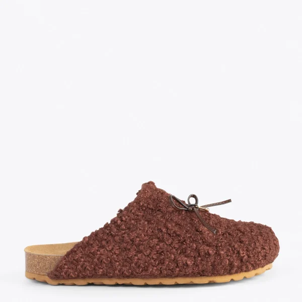 MiMaO ShopOnline SWEET DREAMS – Pantoufles à Noeud MARRON 1
