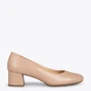 MiMaO ShopOnline URBAN ROND – Chaussures à Talon Bas En Cuir Nappa NUDE 25