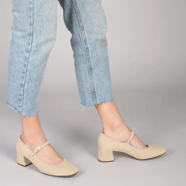 MiMaO ShopOnline BELLA – Babies à Talon Et Bout Carré BEIGE 7