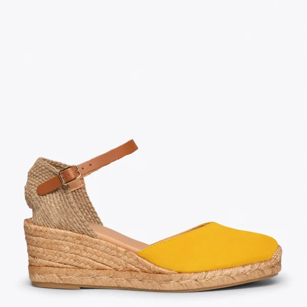 MiMaO ShopOnline ALTEA – Espadrilles à Talon Moyen MOUTARDE 1