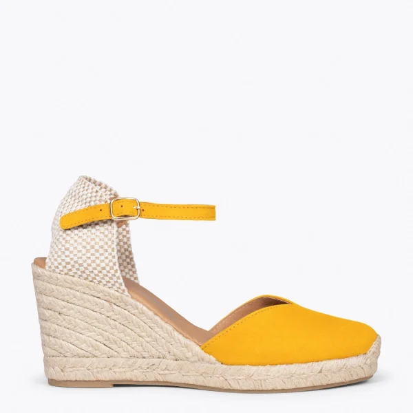 MiMaO ShopOnline NERJA – Espadrilles à Talon Haut MOUTARDE 1