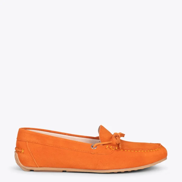 MiMaO ShopOnline BOUCLE – Mocassins Pour Femme à Semelle Amovible ORANGE 1