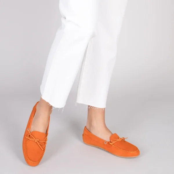 MiMaO ShopOnline BOUCLE – Mocassins Pour Femme à Semelle Amovible ORANGE 7