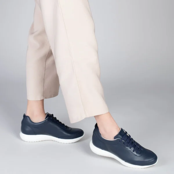 MiMaO ShopOnline MIAMI – Baskets En Cuir Nappa à Lacets BLEU MARINE 7