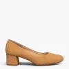 MiMaO ShopOnline URBAN ROND – Chaussures à Talon Bas En Daim CAMEL 23