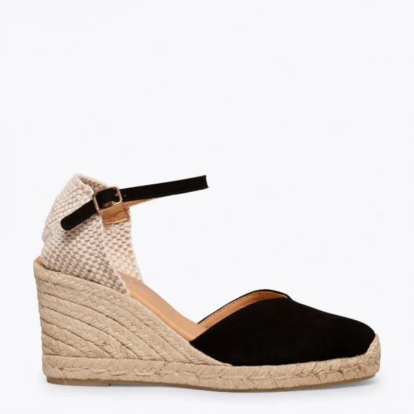 MiMaO ShopOnline NERJA – Espadrilles à Talon Haut NOIR 1