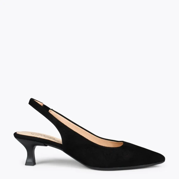 MiMaO ShopOnline URBAN KITTEN Talon Ouvert – Chaussures à Talon évasé NOIR 1