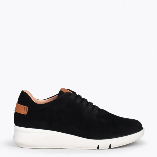 MiMaO ShopOnline FLY – Chaussures Décontractées à Talon Compensé NOIR 1