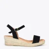 MiMaO ShopOnline JEREZ – Sandales Compensées En Jute Et Cuir NOIR 20