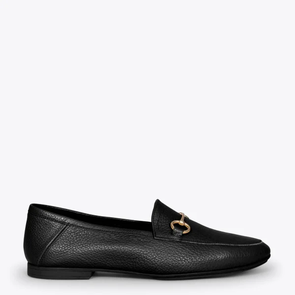 MiMaO ShopOnline STYLE – Mocassins En Cuir Avec Détail Métallique NOIR 1