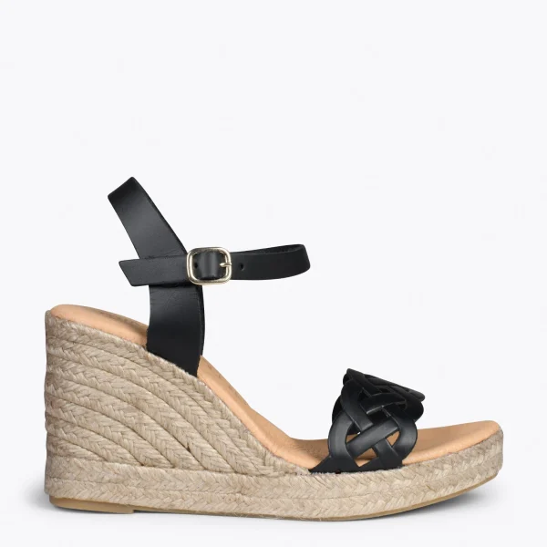 MiMaO ShopOnline OASIS – Espadrilles à Tige Tressée NOIR 1