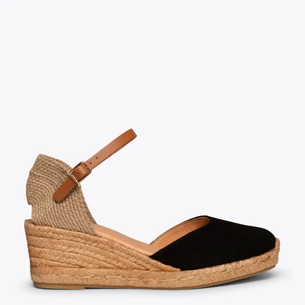 MiMaO ShopOnline ALTEA – Espadrilles à Talon Moyen NOIR 1