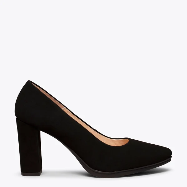 MiMaO ShopOnline URBAN – Chaussures à Talon Haut En Daim NOIR 1