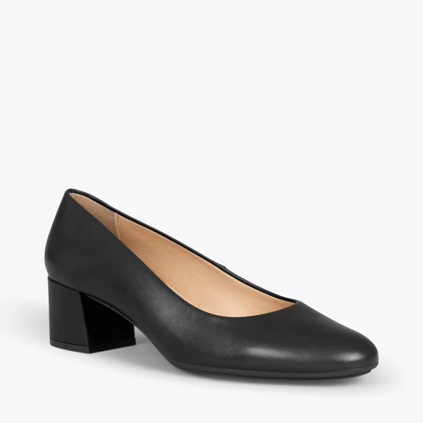 MiMaO ShopOnline URBAN ROND – Chaussures à Talon Bas En Cuir Nappa NOIR 5