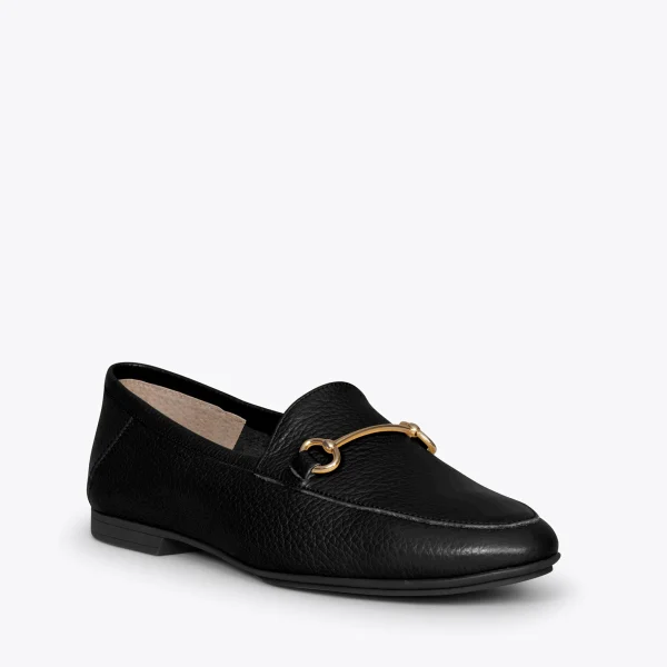 MiMaO ShopOnline STYLE – Mocassins En Cuir Avec Détail Métallique NOIR 5