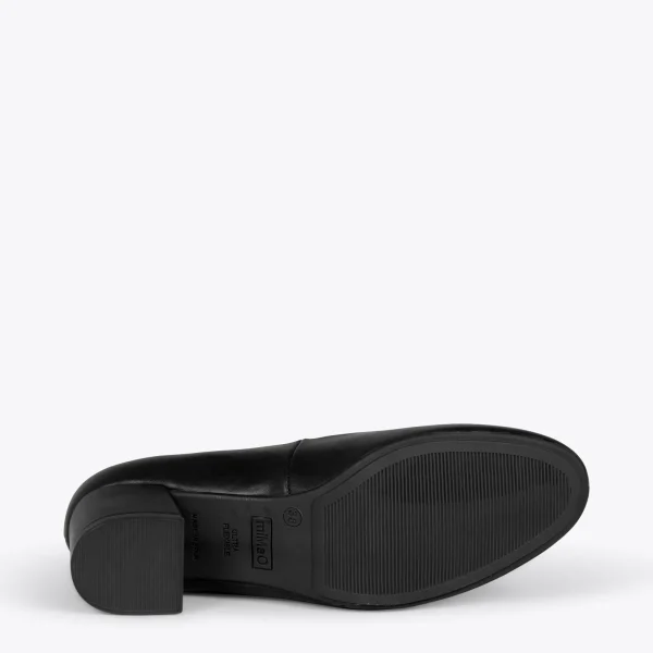 MiMaO ShopOnline URBAN ROND – Chaussures à Talon Bas En Cuir Nappa NOIR 6