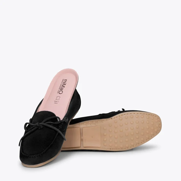 MiMaO ShopOnline BOUCLE – Mocassins Pour Femme à Semelle Amovible NOIR 6