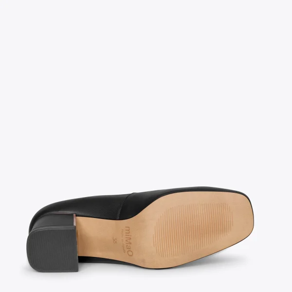 MiMaO ShopOnline Femme – Chaussures à Talon Bas Et Bout Carré NOIR 6