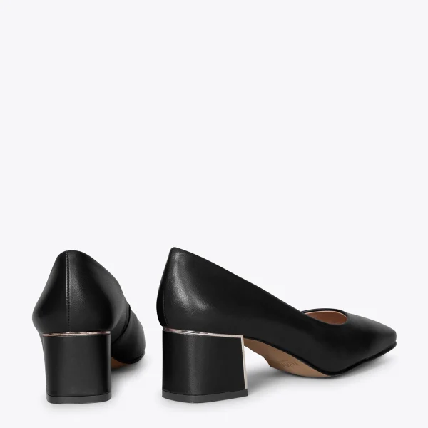 MiMaO ShopOnline Femme – Chaussures à Talon Bas Et Bout Carré NOIR 4
