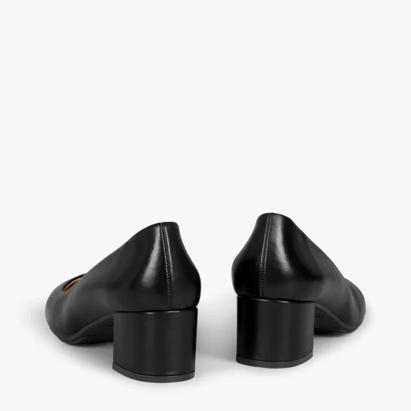 MiMaO ShopOnline URBAN ROND – Chaussures à Talon Bas En Cuir Nappa NOIR 4