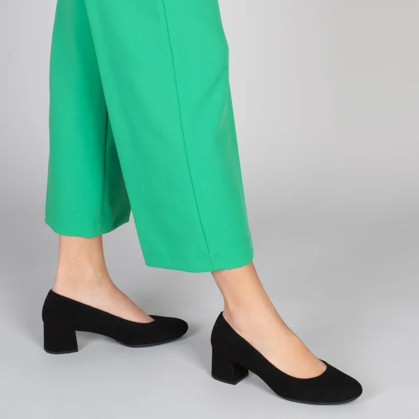 MiMaO ShopOnline URBAN ROND – Chaussures à Talon Bas En Daim NOIR 7