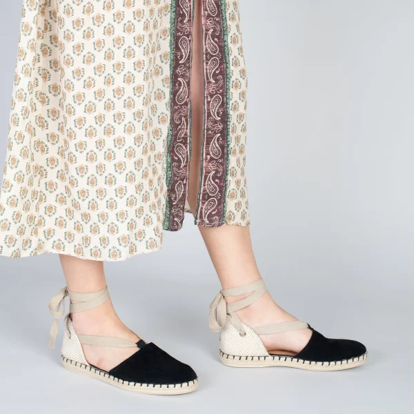 MiMaO ShopOnline ALGARVE – Espadrilles Plates Pour Femme NOIR 7