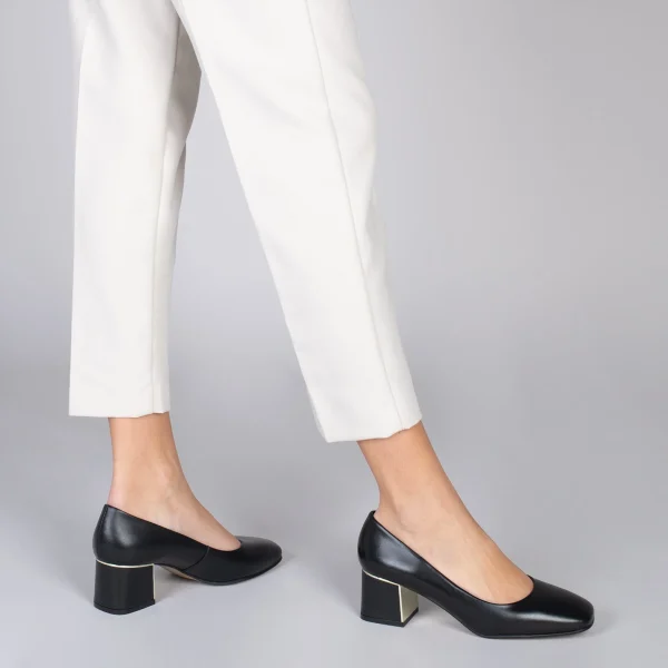 MiMaO ShopOnline Femme – Chaussures à Talon Bas Et Bout Carré NOIR 7