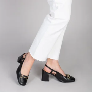MiMaO ShopOnline MIA À BRIDE ARRIÈRE – Slingback à Talon Large NOIR 19