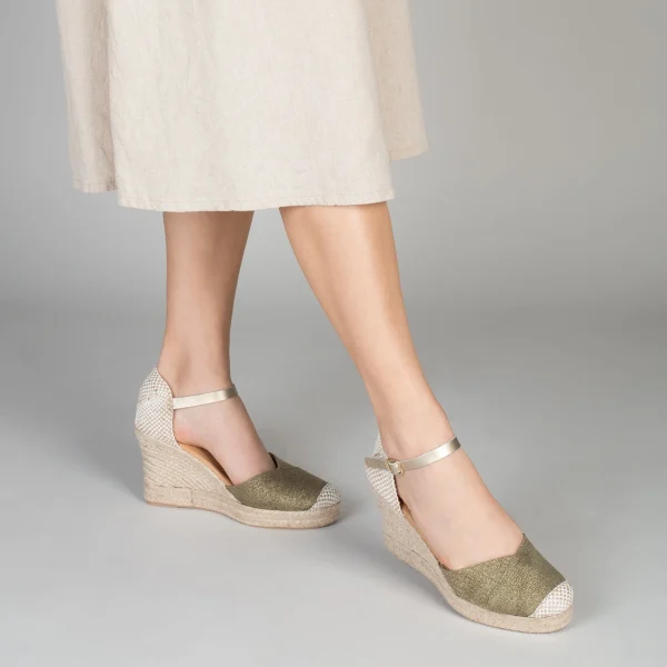 MiMaO ShopOnline CONIL – Espadrilles à Talon Haut En Lin KAKI 7