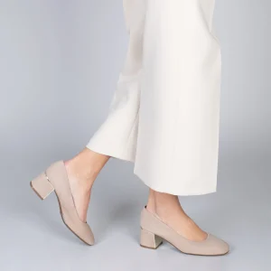 MiMaO ShopOnline FEMME – Chaussures à Talon Bas Et Bout Carré En Daim NUDE 19