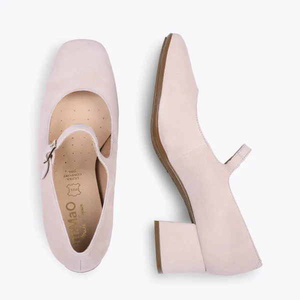 MiMaO ShopOnline BELLA – Babies à Talon Et Bout Carré NUDE 3