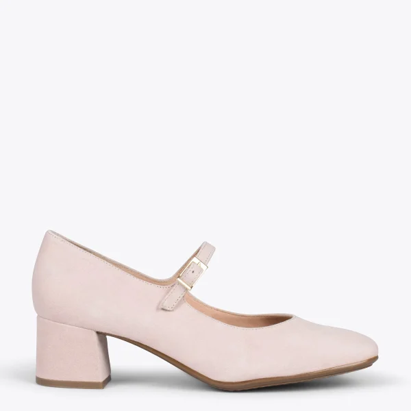 MiMaO ShopOnline BELLA – Babies à Talon Et Bout Carré NUDE 1