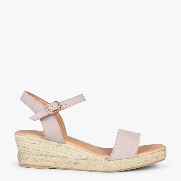 MiMaO ShopOnline JEREZ – Sandales Compensées En Jute Et Cuir NUDE 1
