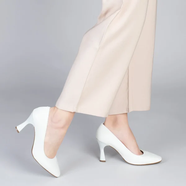 MiMaO ShopOnline URBAN GLAM CARRÉ – Chaussures à Talon évasé BLANC 7