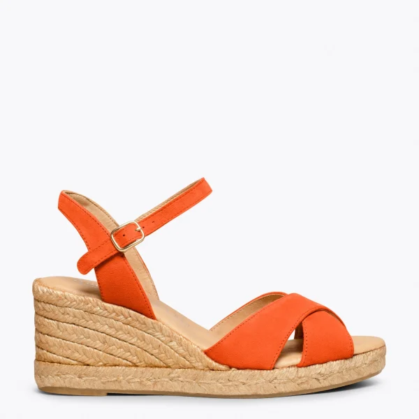 MiMaO ShopOnline CALPE – Espadrilles Artisanales à Lanières Et Boucle ORANGE 1