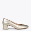MiMaO ShopOnline URBAN ROND SPLASH – Chaussures à Talon Bas DORÉ En Cuir Métallisé 25
