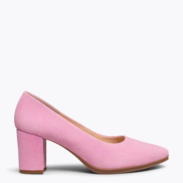 MiMaO ShopOnline URBAN S – Chaussures à Talon Moyen En Daim ROSE 1
