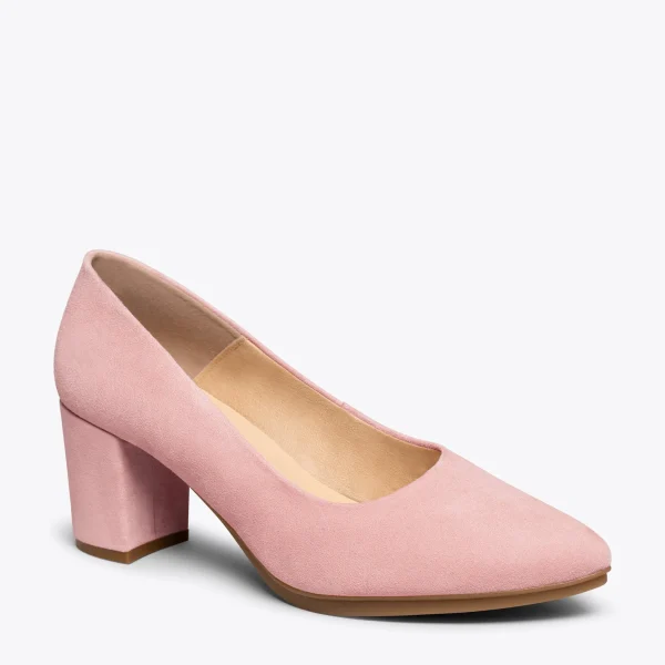 MiMaO ShopOnline URBAN S – Chaussures à Talon Moyen En Daim ROSE PÂLE 5
