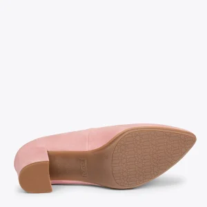 MiMaO ShopOnline URBAN S – Chaussures à Talon Moyen En Daim ROSE PÂLE 17