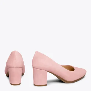 MiMaO ShopOnline URBAN S – Chaussures à Talon Moyen En Daim ROSE PÂLE 13