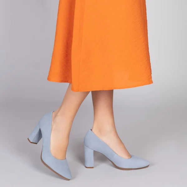 MiMaO ShopOnline URBAN – Chaussures à Talon Haut En Daim BLEU CIEL 7