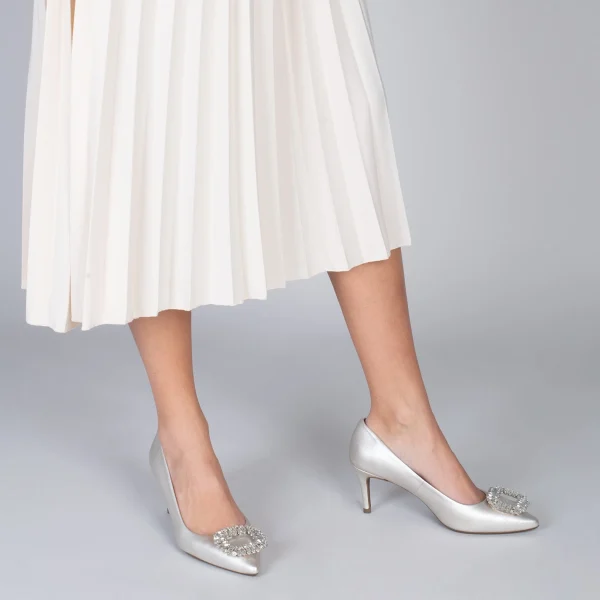 MiMaO ShopOnline ELLA – Chaussures à Talon Aiguille Avec Strass GRIS PERLE 7