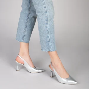 MiMaO ShopOnline GLAM À BRIDE ARRIÈRE – Chaussures à Talon En Cuir Nappa ARGENTÉ 19