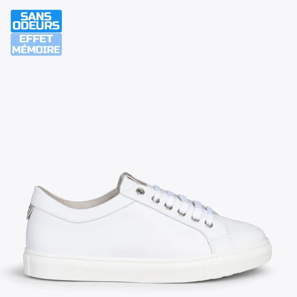 MiMaO ShopOnline SNEAKER – Baskets Casual Pour Femme BLANC-ARGENTÉ 1