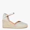 MiMaO ShopOnline DUNA – Espadrilles En Lin Métallisé ARGENTÉ 20