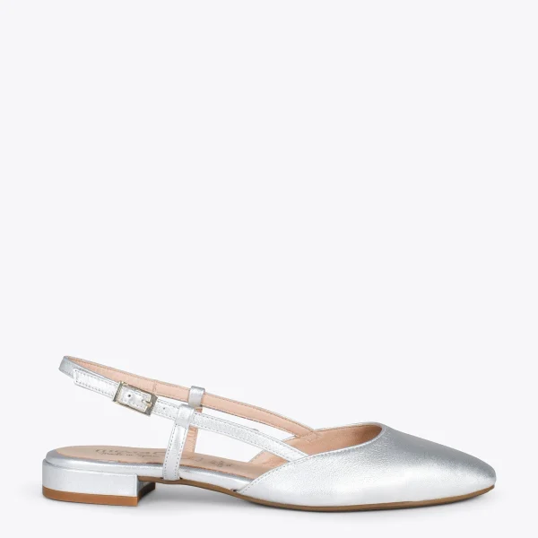 MiMaO ShopOnline BRUNCH – Chaussures à Talon Bas Et Bride Arrière ARGENTÉ 1