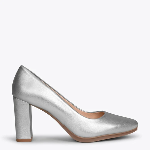 MiMaO ShopOnline URBAN SPLASH – Chaussures à Talon Haut En Cuir ARGENTÉ Métallisé 1