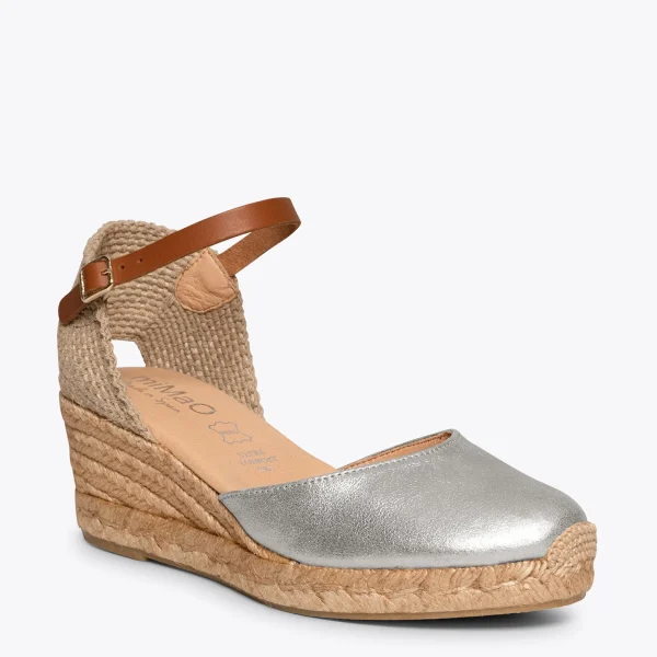 MiMaO ShopOnline ALTEA – Espadrilles à Talon Moyen ARGENTÉ 5